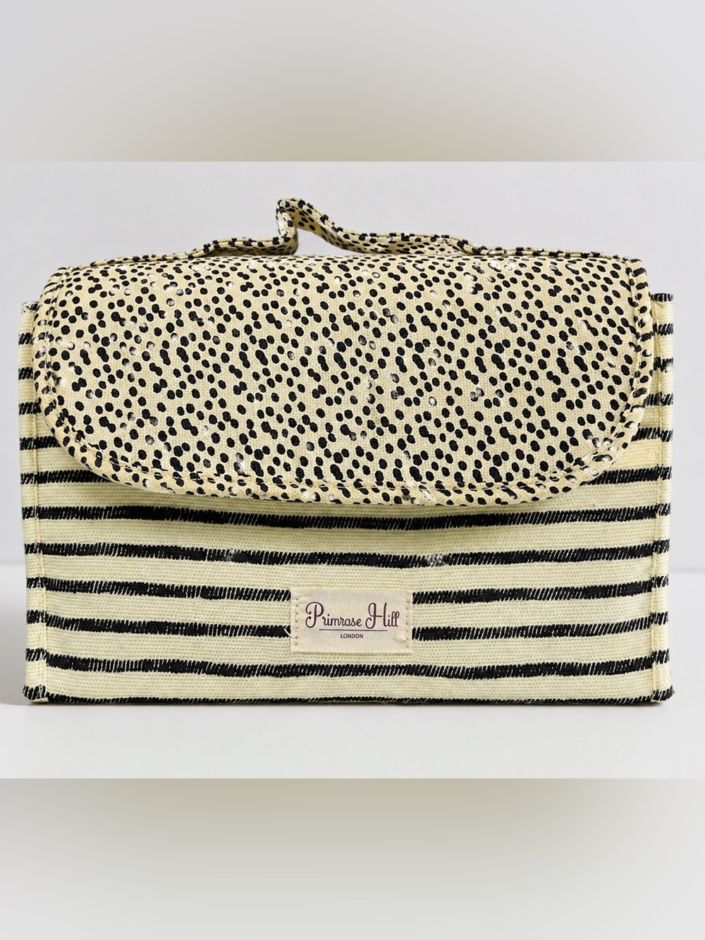 Primrose Hill London Canvas Travel Cosmetic Bag Leopard Stripe Hanging Toiletry